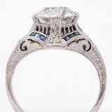 2.15 Carat Vintage Edwardian European Cut Diamond Ring