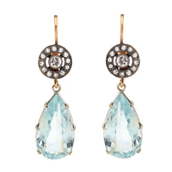 Vintage-Inspired Aquamarine And Diamond Earrings