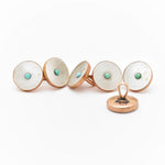 Vintage Mother of Pearl & Turquoise Rose Gold Buttons Set