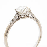 Victorian 1.40 Carat European Cut Diamond Platinum Ring