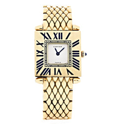 Cartier Paris 18 Karat Yellow Gold & Blue Enamel Watch