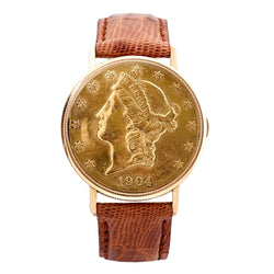 Tourneau U.S.A. Twenty Dollar Coin Yellow Gold Watch