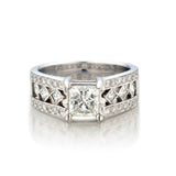 Ladies 14kt White Gold Diamond Ring. Princess Cut 1.00 Carat Weight.