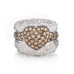 18kt White Gold Diamond Heart Shape Diamond Ring. 2.25 Total Carat Weight
