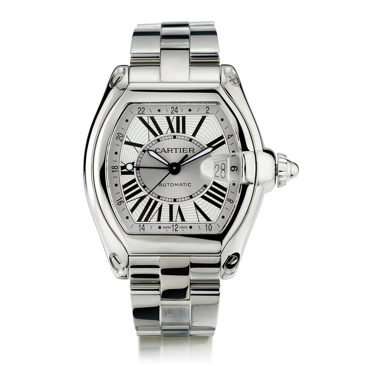 Cartier Roadster GMT XL in Stainless Steel. Ref: 2722 | Van Rijk