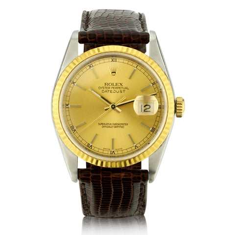 Rolex Oyster Perpetual Datejust Yellow Gold And Steel. 36MM Watch. Ref: 16233