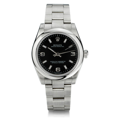 Rolex Oyster Perpetual  S/S 31mm  Black Dial Watch. Circa 2010
