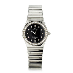 Ladies Omega Constellation in Steel with Diamonds. Ref:14755100