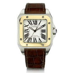 Cartier Santos 100 in Steel and 18kt Yellow Gold. Ref: 2656