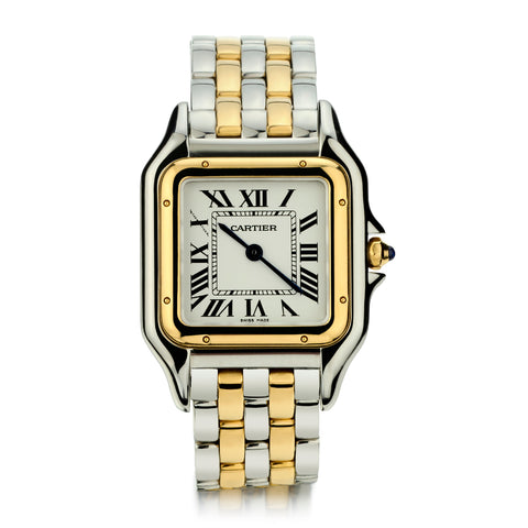 Panthere de Cartier Mid Size with 2 Rows Gold and Steel.New .Ref:4017