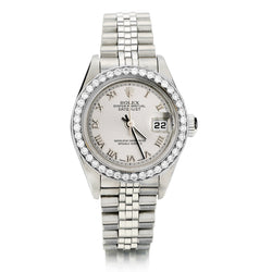 Rolex Ladies Datejust Steel Silver Roman Numerals Dial 26mm Watch Ref: 79174