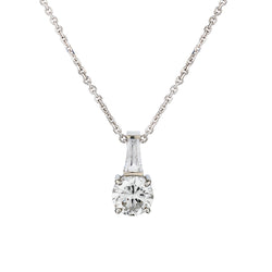 Ladies 14kt White Gold Diamond Pendant. 1.29ct