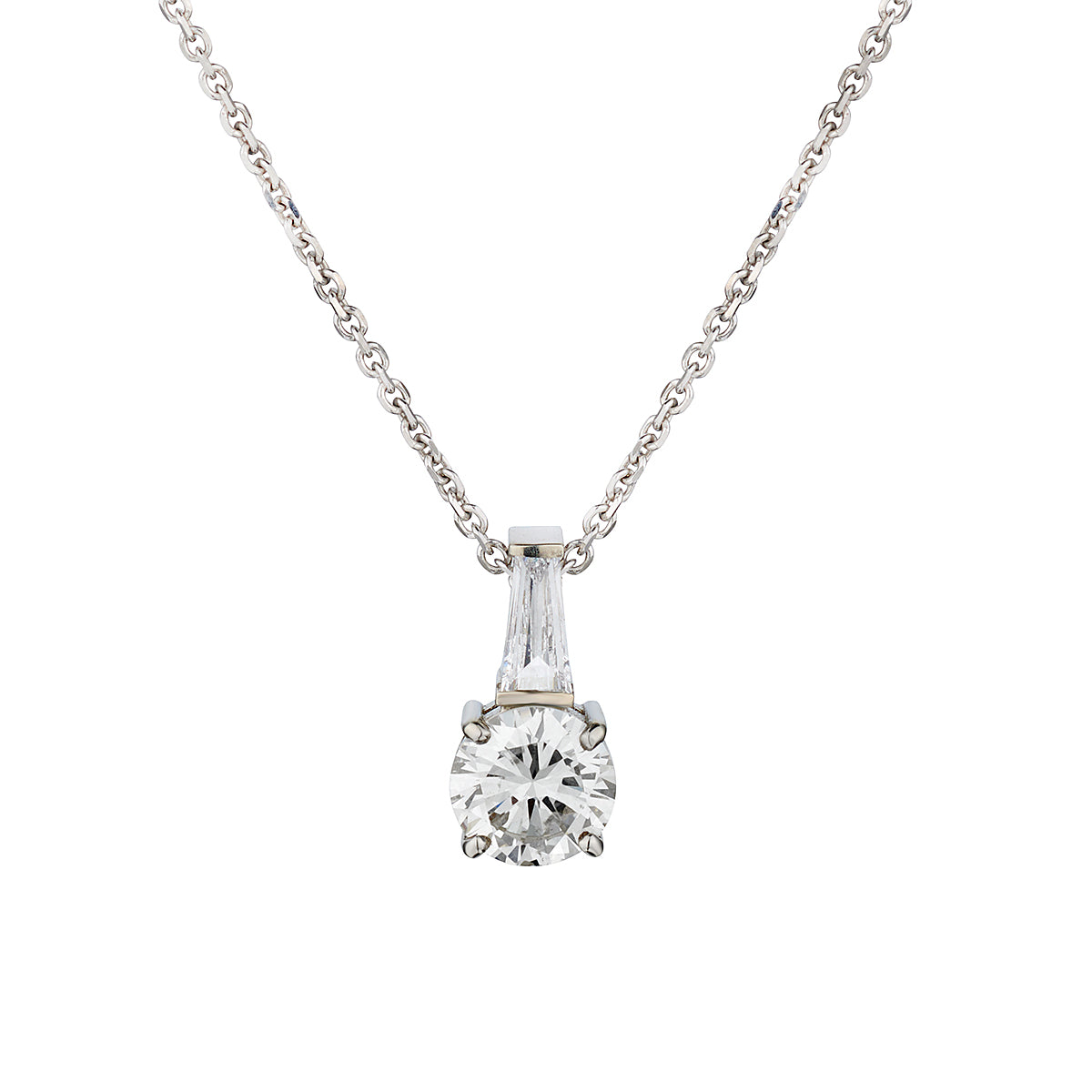 Ladies 14kt White Gold Diamond Pendant. 1.29ct