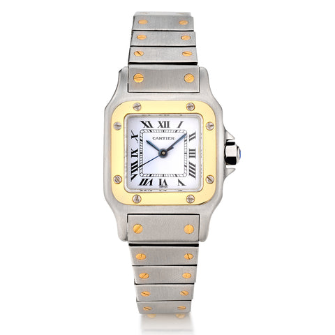 Cartier Santos Ladies Steel and 18kt Yellow Gold .Automatic Movement.