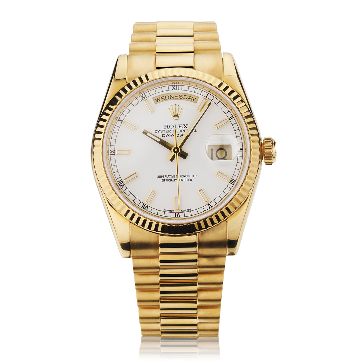 Rolex Oyster Perpetual Day-Date Yellow Gold Watch.Ref: 18038