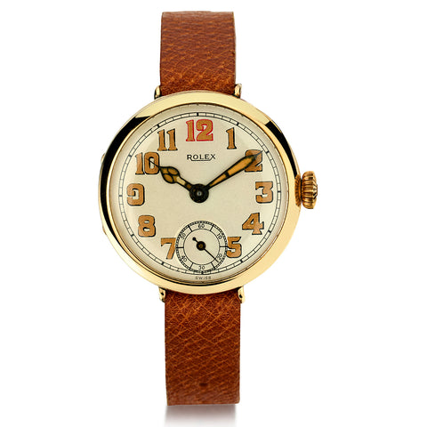 Rare!! Rolex 9kt Vintage Trench World War 1 Watch. Ref: 375