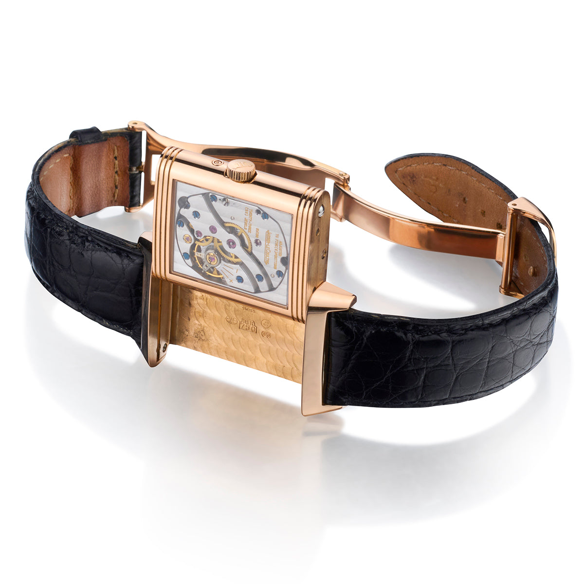 Jaeger leCoultre Sun / Moon Rose Gold Reverso Watch. Ref: Q2752420