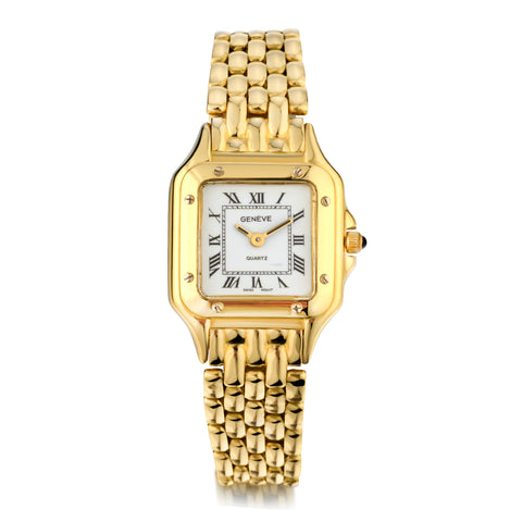 Ladies 18kt Yellow Gold Geneve Wrsitwatch.
