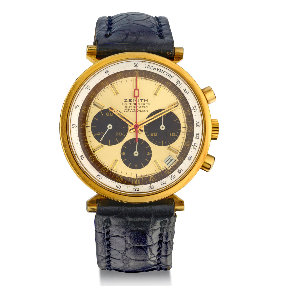 Rare!! Mens 18kt Yellow Gold Zenith El Primero in 18kt Yellow Gold