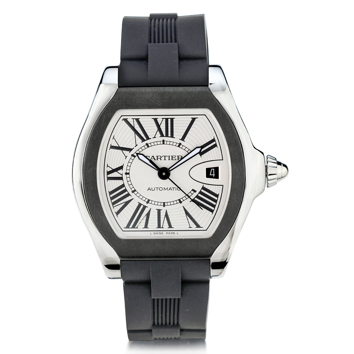 Cartier Mens Roadster wth Rubber Band. B&P Ref: W6206018 – Van Rijk