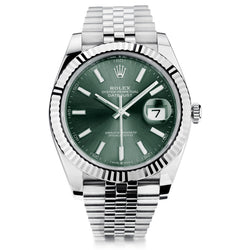 Rolex Oyster Perpetual Datejust II 41MM Steel Mint Green Dial Watch