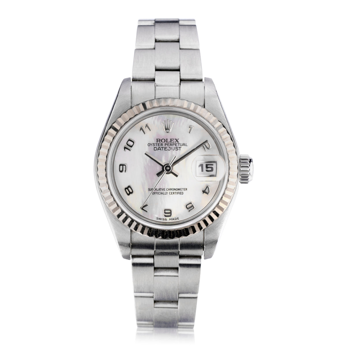 Rolex Oyster Perpetual Datejust Ladies S/S MOP Dial Watch. Ref: 79174
