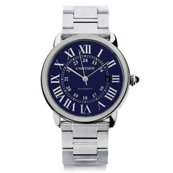Cartier Ronde Solo in Stainless Steel. Blue Dial. 42mm