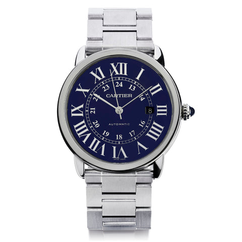 Cartier Ronde Solo in Stainless Steel. Blue Dial. 42mm