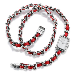 Chanel "Premiere" Iconic Steel and Leather Chain /Watch. Ref: H3749. B&P