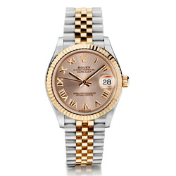 Rolex Oyster Perpetual Mid-Size Everose Gold And Steel Diamond Watch. Ref: 278271