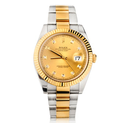Rolex Datejust 41mm. 2-Tone. Champagne Diamond Dial. Ref 126333