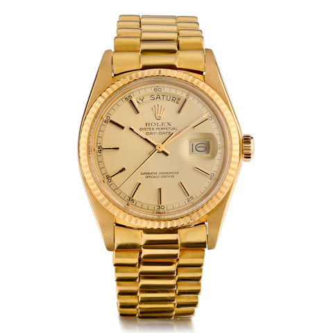 Rolex Oyster Perpetual 18kt Yellow Gold Day-Date President 1977 Watch. Ref: 18038
