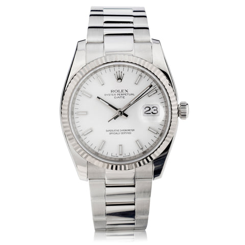Rolex Date in Stainless Steel. 34mm. Ref: 115234