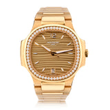 Ladies Patek Philippe Gold Nautilus in 18kt Rose Gold. Ref: 7119/1200R-001