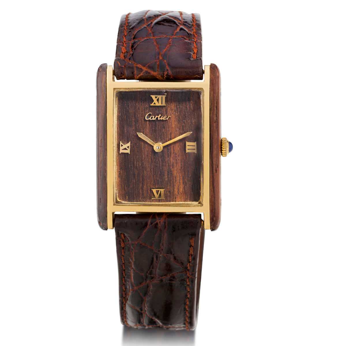 Rare! Cartier Organic Tank Louis Wood Wristwatch. Ref: 21611