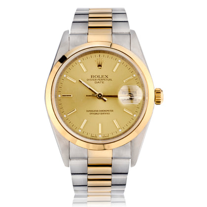 Rolex Date in Steel and 18kt Yellow Gold. Ref: 15203