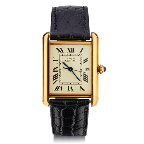 Must de Cartier Jumbo Tank Vermeil Plated. Ref: W1017454