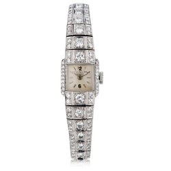 Patek Philippe Vintage Platinum and Diamond Wristwatch. 1940's