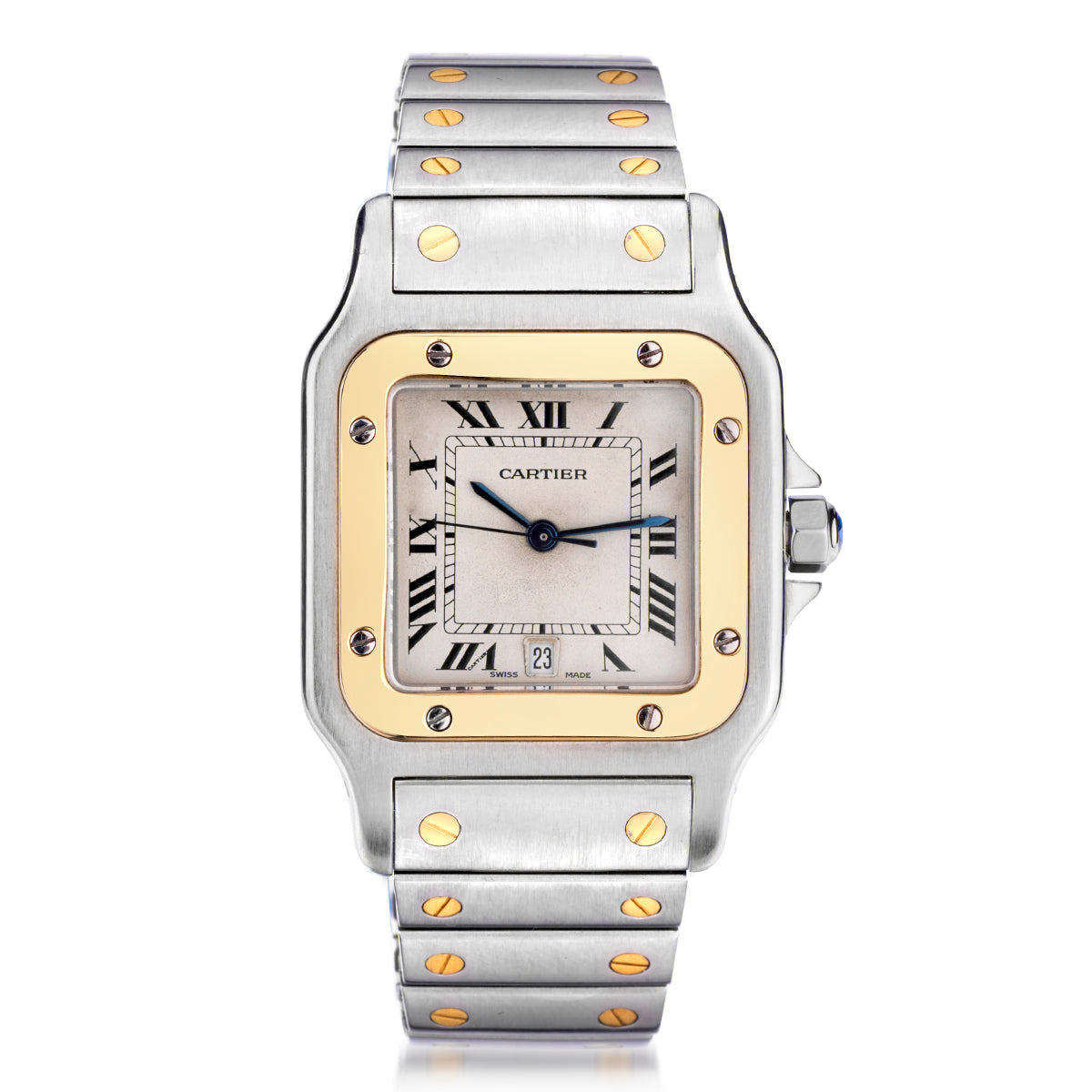 Cartier 18KT Yellow Gold And Stainless Steel Santos Galbee Large Wristwatch. Ref: 2823