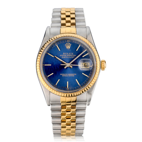 Rolex Datejust 36mm in Steel and 18kt Yellow Gold. Circa 1987. Ref: 16013