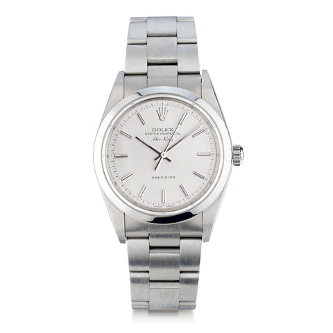 Rolex Stainless Steel Oyster Perpetual Air King Precision with Silver Dial. Ref: 14000