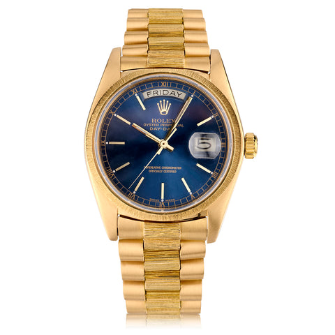 Rolex Presidential 18kt Yellow Gold Bark Finish Wristwatch. Ref: 18078