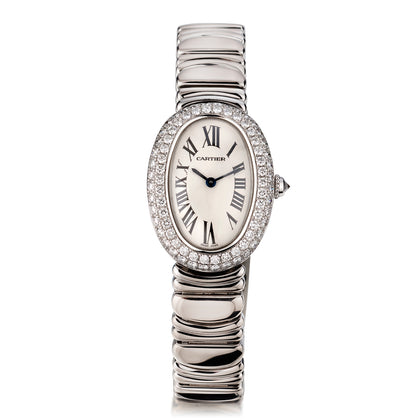 Cartier Ladies Baignoire, Factory Dial in 18kt White Gold. Ref: 1955