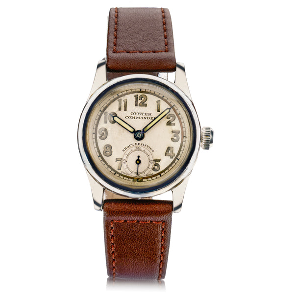 Rolex Oyster Commander Steel Military Wristwatch. Circa 1940's
