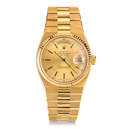 Rolex Oyster Perpetual Day / Date President Oysterquartz YG Watch: Ref: 19018