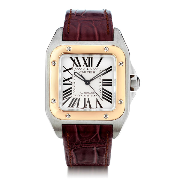 Cartier Santos 100 in Steel and 18kt Pink Gold. Ref: 2878 | Van