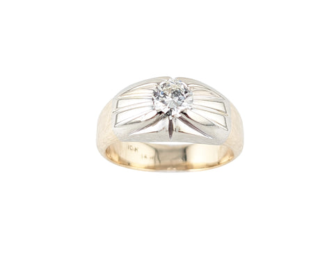10-14kt Yellow Gold Diamond Ring. Brilliant Cut Diamond
