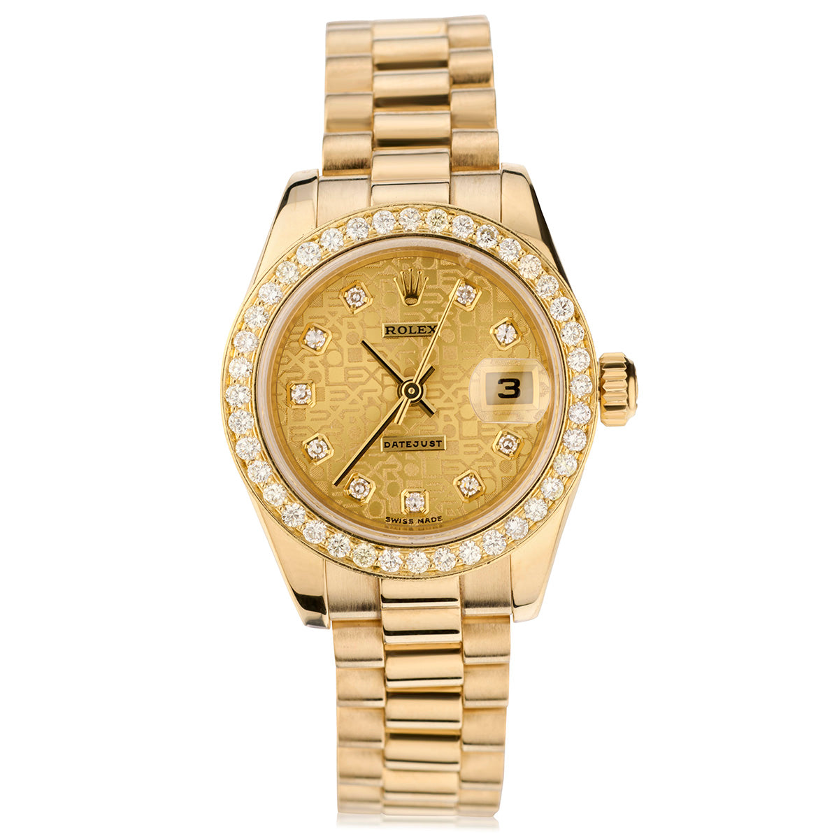 Rolex Ladies 18kt Yellow Gold Presidential Wristwatch. Ref: 179178