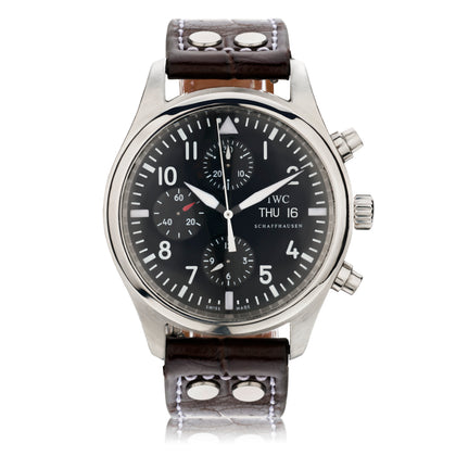 IWC Pilot Chronograph in Steel. Day-Date. Ref: 377709.