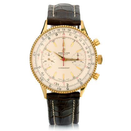 Rare Vintage Breitling Chronomat Wristwatch in 18kt Yellow Gold. Ref: 808